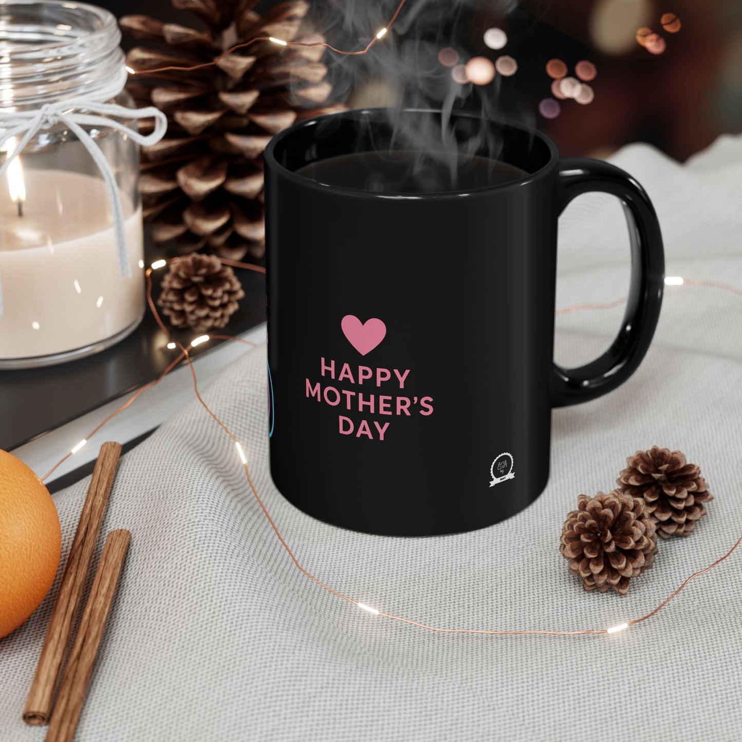 "Mom Mode- always on" Neon Black Mug