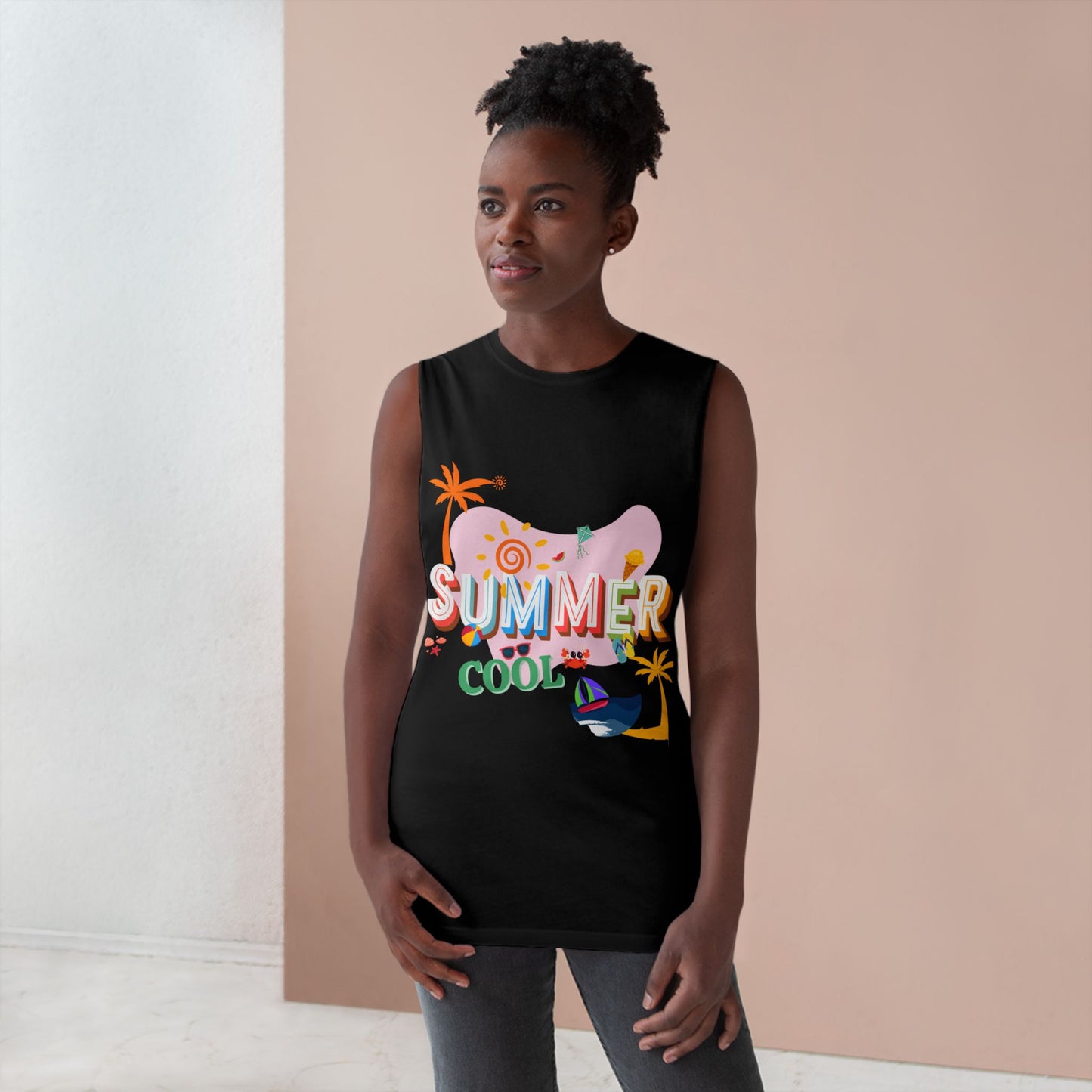 Unisex Summer Cool Tank, Casual Summer Top, Graphic Tank Top, Vacation Wear, Beach Outfit, Trendy Sleeveless Tee