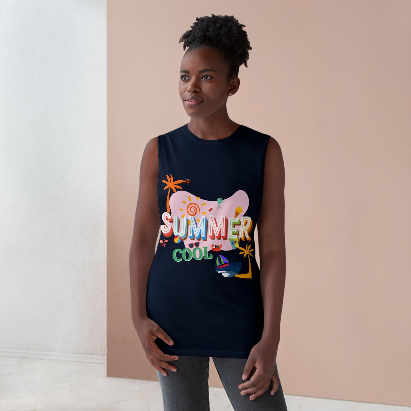 Unisex Summer Cool Tank, Casual Summer Top, Graphic Tank Top, Vacation Wear, Beach Outfit, Trendy Sleeveless Tee