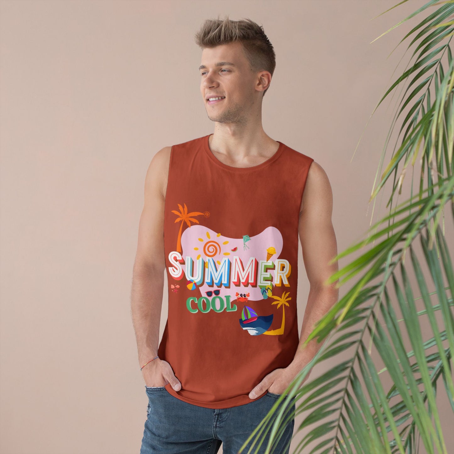 Unisex Summer Cool Tank, Casual Summer Top, Graphic Tank Top, Vacation Wear, Beach Outfit, Trendy Sleeveless Tee