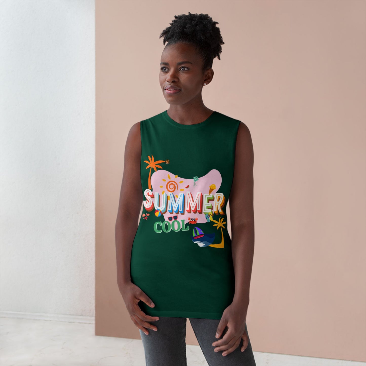 Unisex Summer Cool Tank, Casual Summer Top, Graphic Tank Top, Vacation Wear, Beach Outfit, Trendy Sleeveless Tee