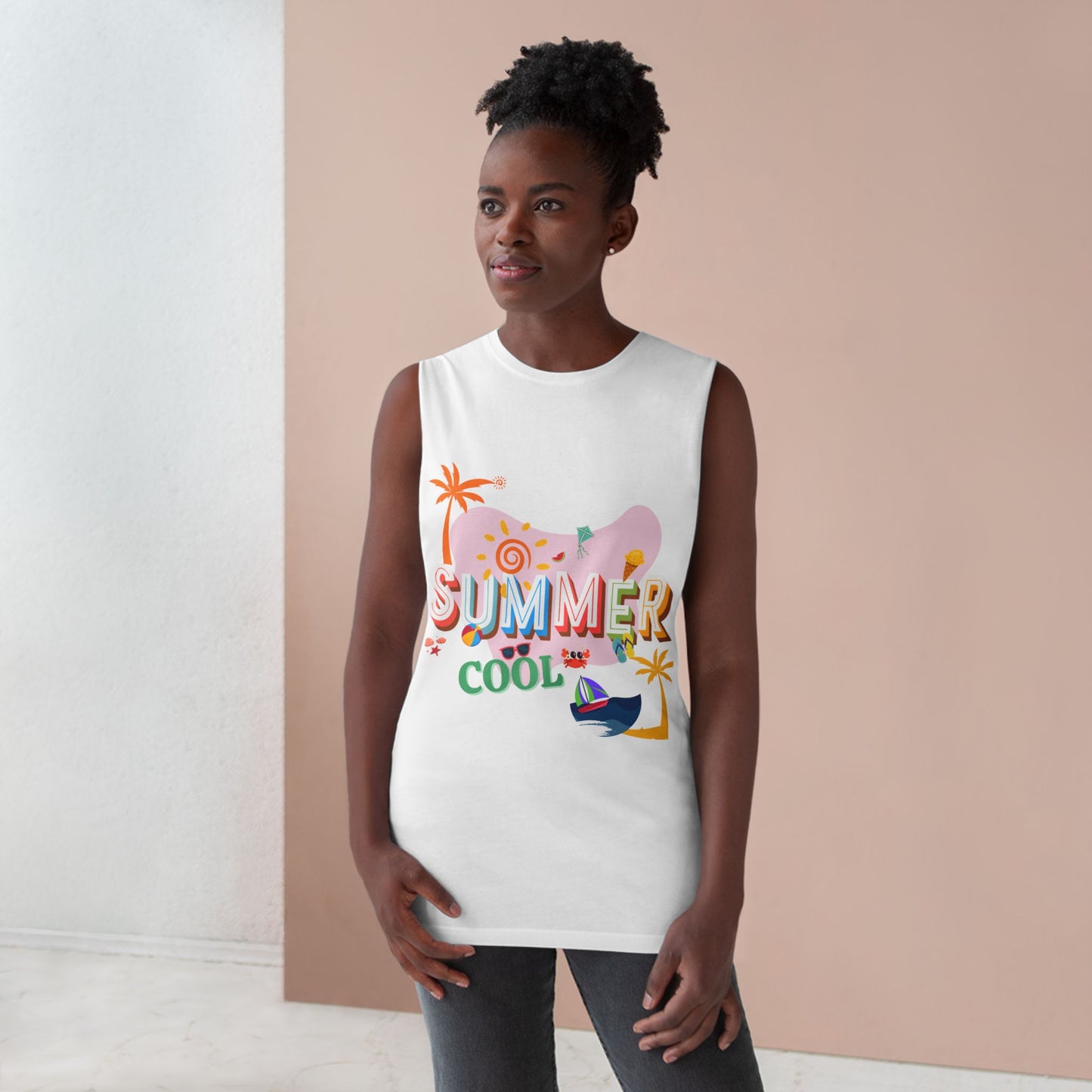 Unisex Summer Cool Tank, Casual Summer Top, Graphic Tank Top, Vacation Wear, Beach Outfit, Trendy Sleeveless Tee