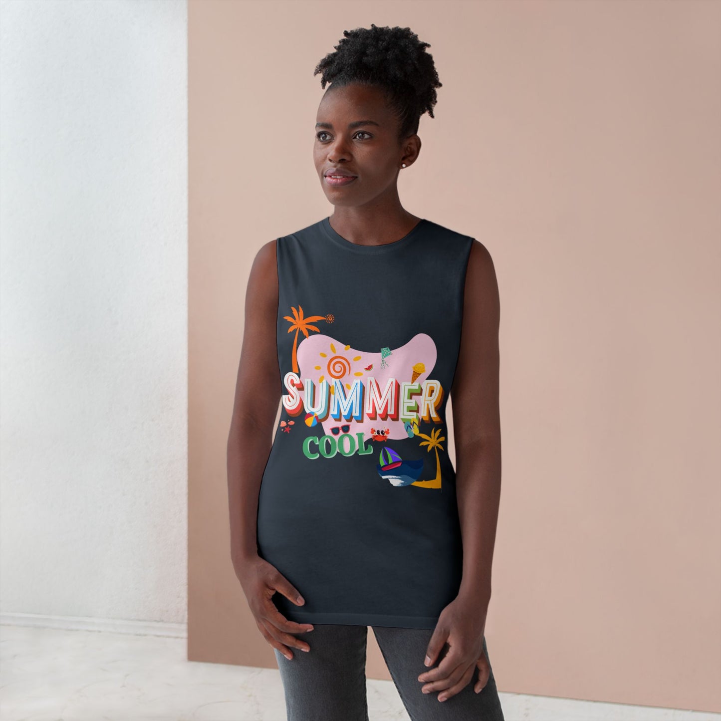 Unisex Summer Cool Tank, Casual Summer Top, Graphic Tank Top, Vacation Wear, Beach Outfit, Trendy Sleeveless Tee