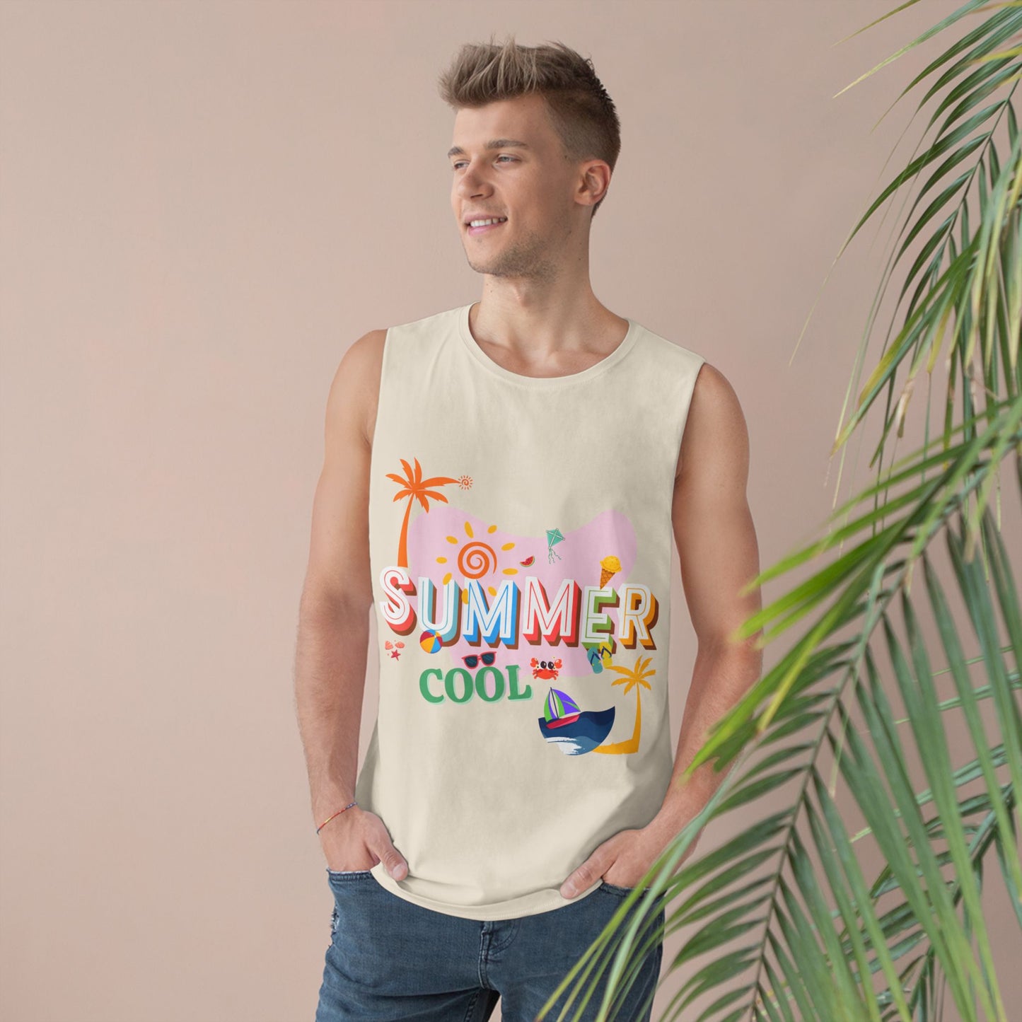 Unisex Summer Cool Tank, Casual Summer Top, Graphic Tank Top, Vacation Wear, Beach Outfit, Trendy Sleeveless Tee