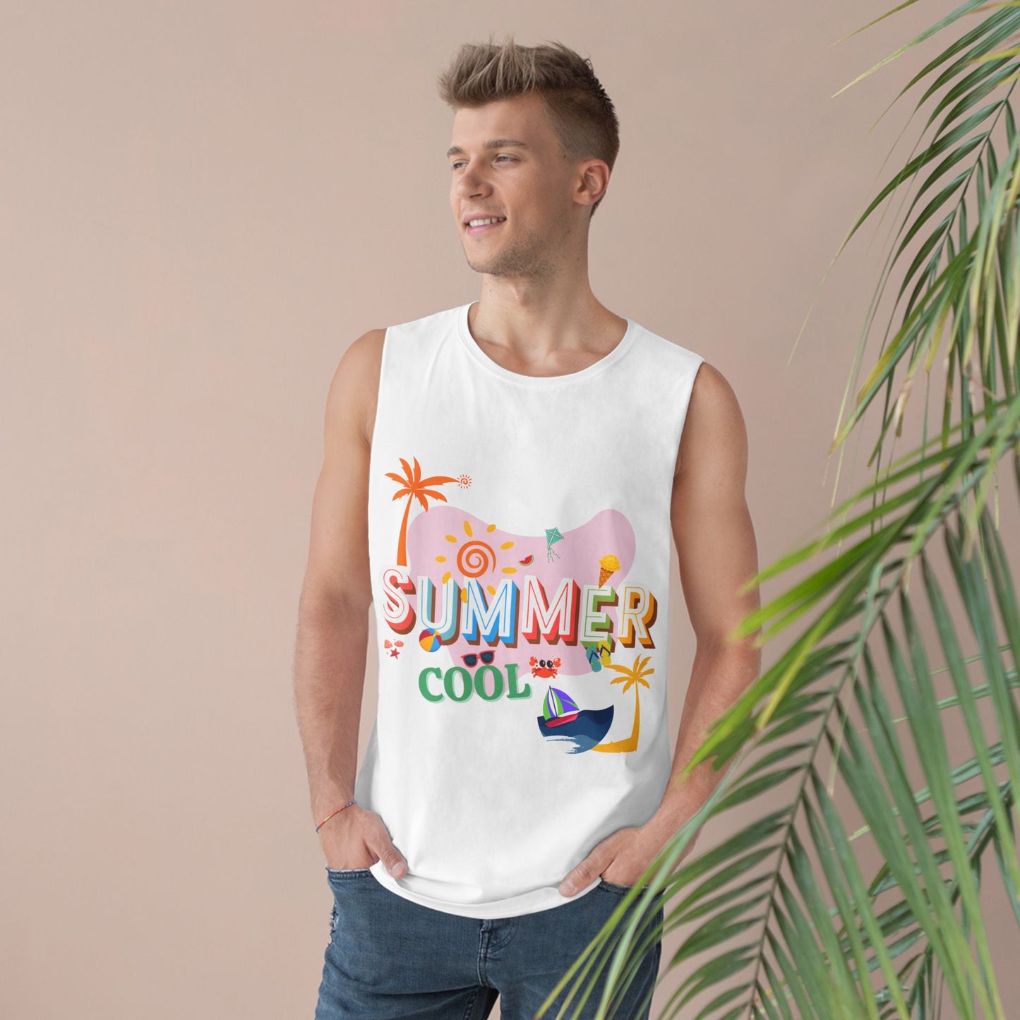 Unisex Summer Cool Tank, Casual Summer Top, Graphic Tank Top, Vacation Wear, Beach Outfit, Trendy Sleeveless Tee
