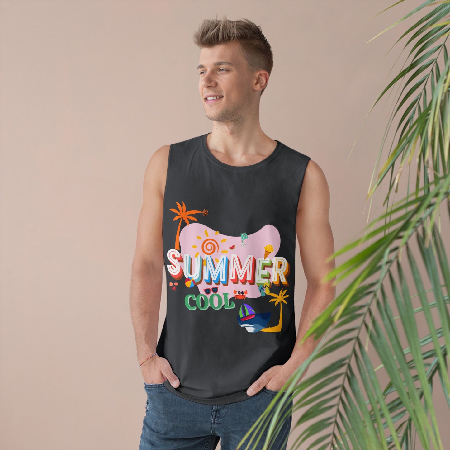 Unisex Summer Cool Tank, Casual Summer Top, Graphic Tank Top, Vacation Wear, Beach Outfit, Trendy Sleeveless Tee