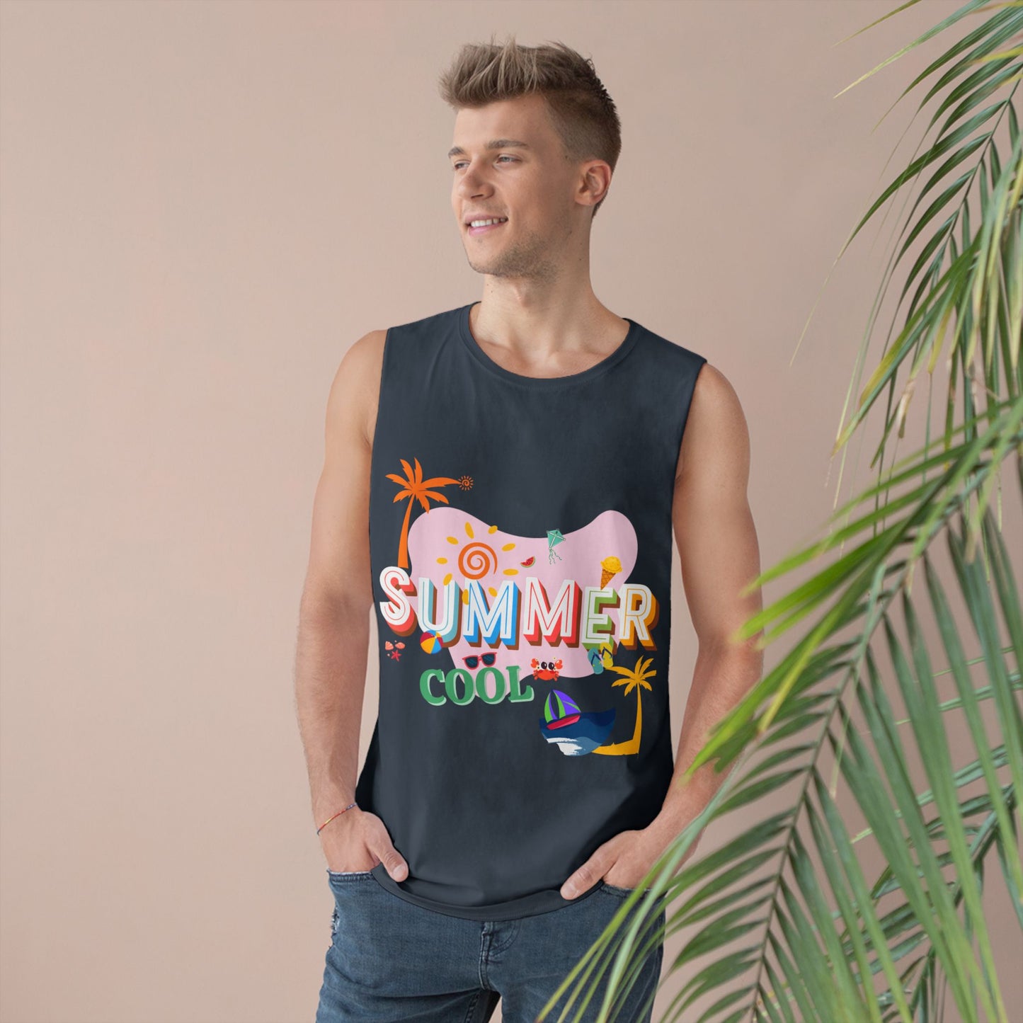 Unisex Summer Cool Tank, Casual Summer Top, Graphic Tank Top, Vacation Wear, Beach Outfit, Trendy Sleeveless Tee