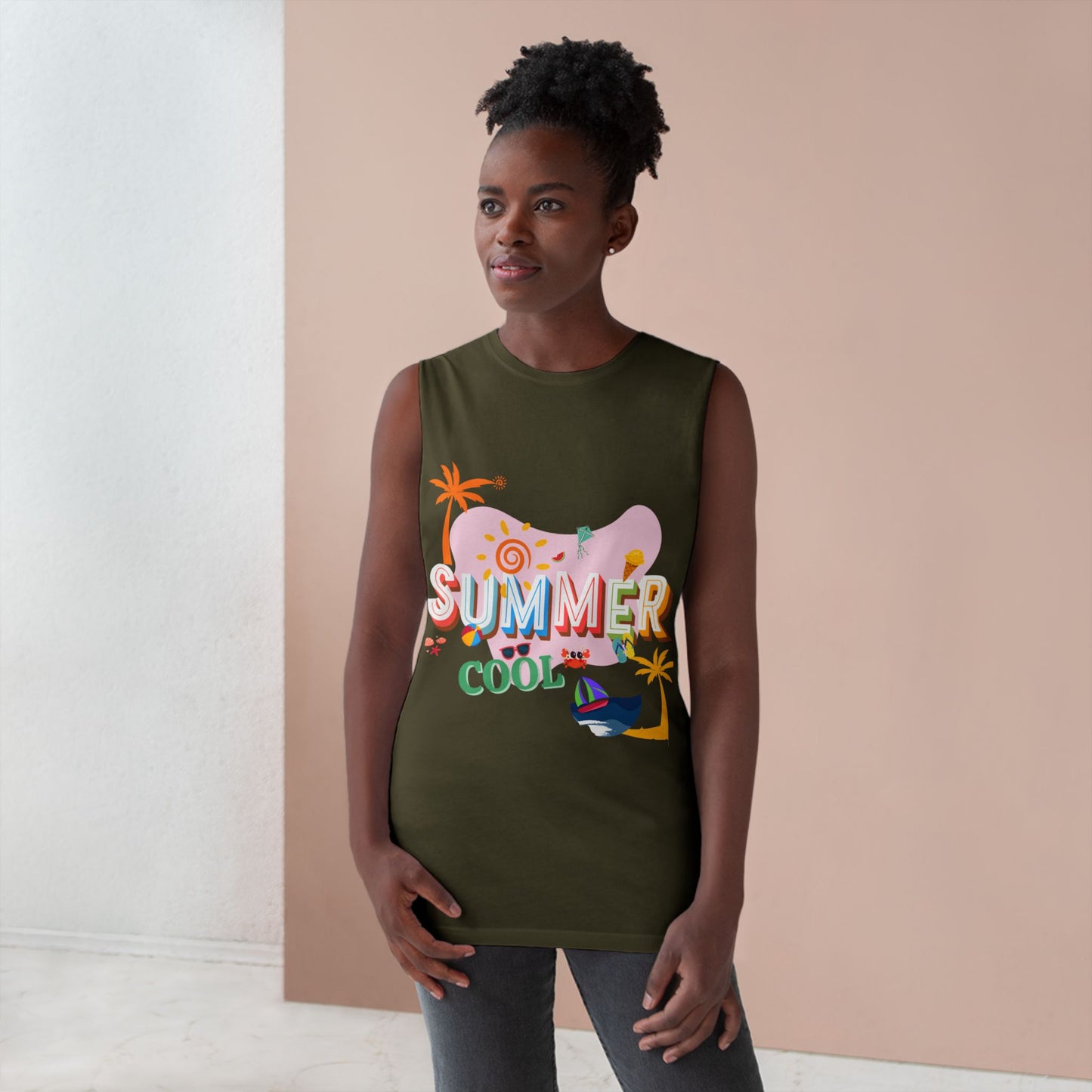 Unisex Summer Cool Tank, Casual Summer Top, Graphic Tank Top, Vacation Wear, Beach Outfit, Trendy Sleeveless Tee