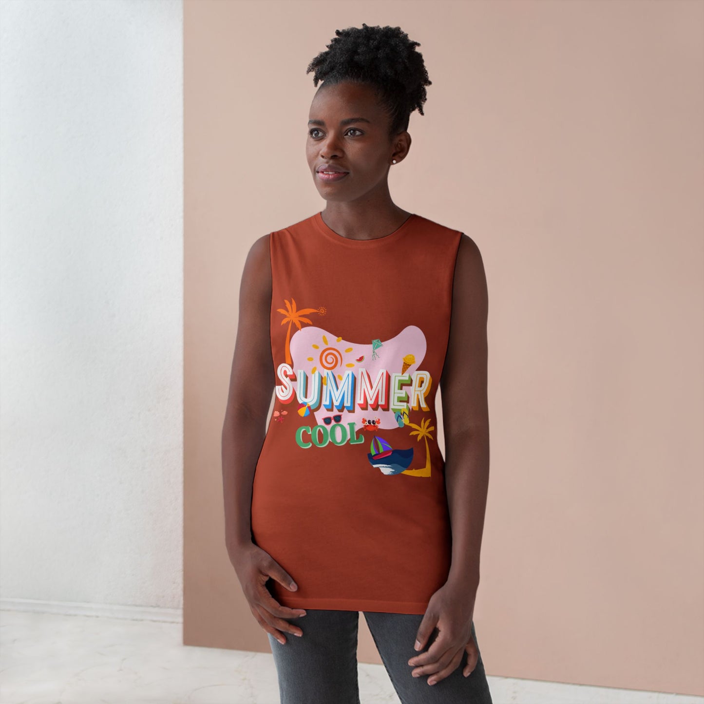 Unisex Summer Cool Tank, Casual Summer Top, Graphic Tank Top, Vacation Wear, Beach Outfit, Trendy Sleeveless Tee