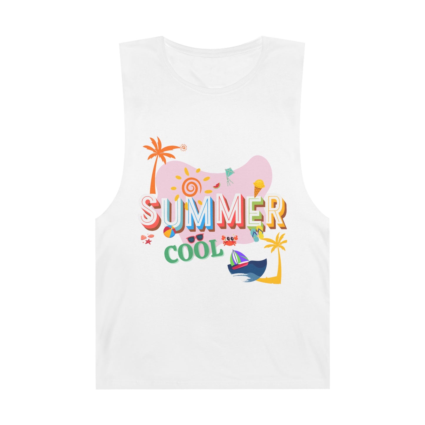 Unisex Summer Cool Tank, Casual Summer Top, Graphic Tank Top, Vacation Wear, Beach Outfit, Trendy Sleeveless Tee
