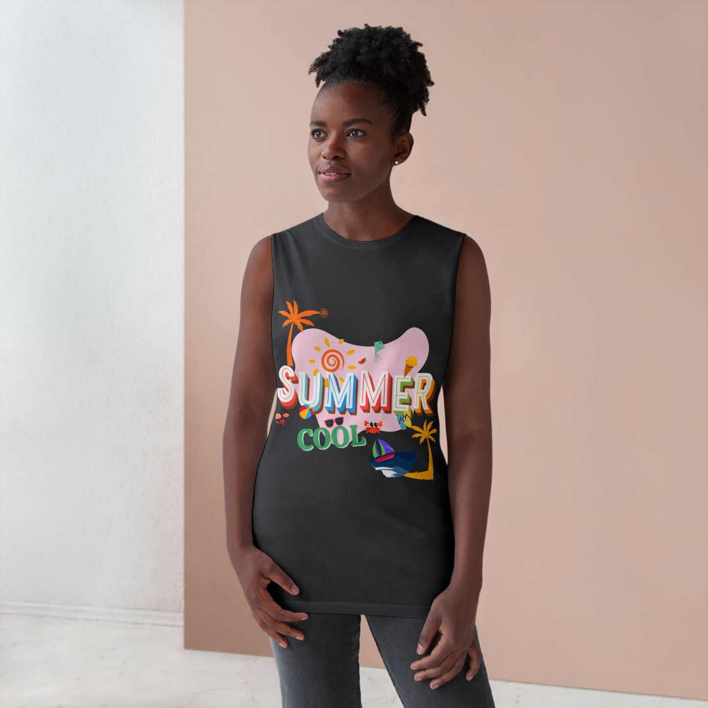 Unisex Summer Cool Tank, Casual Summer Top, Graphic Tank Top, Vacation Wear, Beach Outfit, Trendy Sleeveless Tee